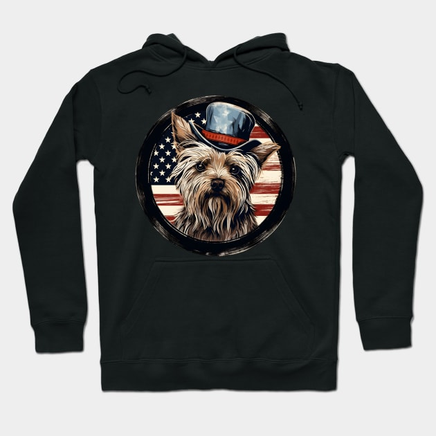 Silky Terrier 4th of July Hoodie by NatashaCuteShop